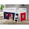 Alaterre Furniture Roxy Twin Wood Junior Loft Bed with White with Blue and Red Tent AJRX10WHATBRE - alternate 2